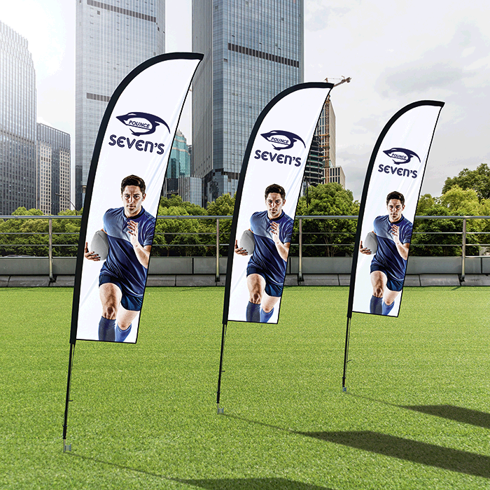 Teardrop Banners on a field - banners and flags - branded gazebo