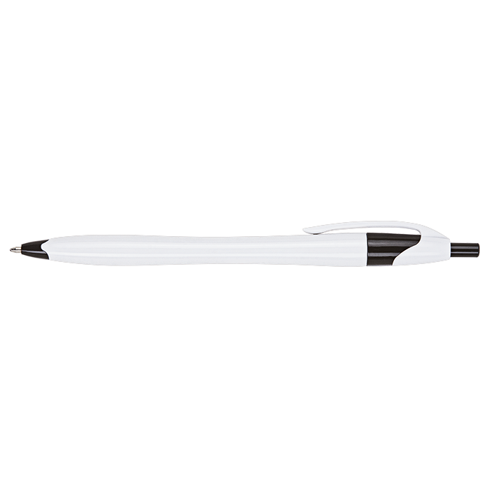 Slim White Barrel Ballpoint Pen