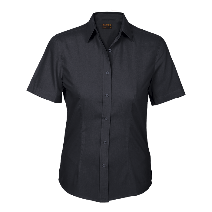 Basic Poly Cotton Blouse Short Sleeve Ladies | Barron Clothing