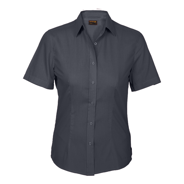 Basic Poly Cotton Blouse Short Sleeve Ladies | Custom Branded & Personalised Corporate Shirts | Just Brand