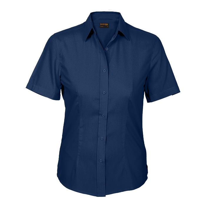 Basic Poly Cotton Blouse Short Sleeve Ladies | Custom Branded & Personalised Corporate Shirts | Just Brand