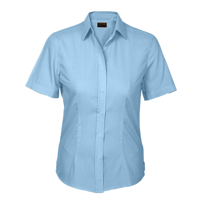 Basic Poly Cotton Blouse Short Sleeve Ladies | Custom Branded & Personalised Corporate Shirts | Just Brand