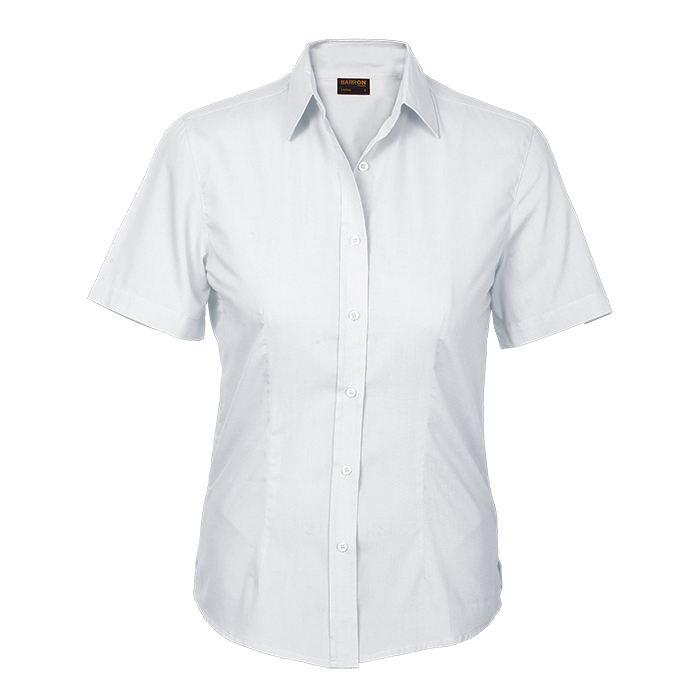 Basic Poly Cotton Blouse Short Sleeve Ladies | Custom Branded & Personalised Corporate Shirts | Just Brand