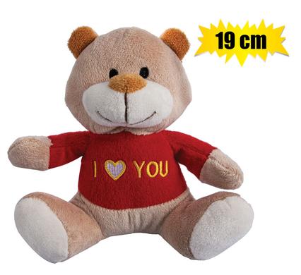 Plush Love Bear Brown & Red 19 cm-Gifting Occasions-corporate valentines day gifts | valentine's day gifts for employees