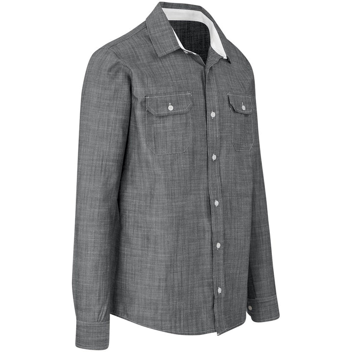 Mens Long Sleeve Windsor Shirt - Grey