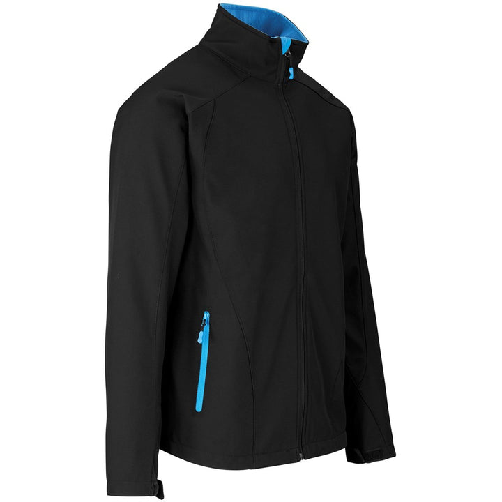 Mens Geneva Softshell Jacket - Black Cyan