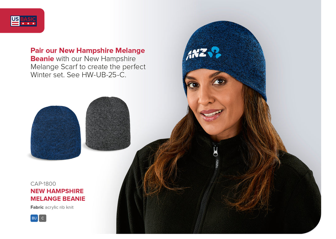 New Hampshire Melange Acrylic Beanie