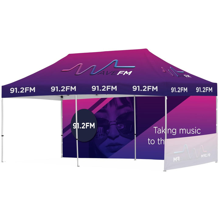 Ovation Sublimated Gazebo 6m X 3m - 1 Short Half-Wall Skin - 1 Long Full-Wall Skin