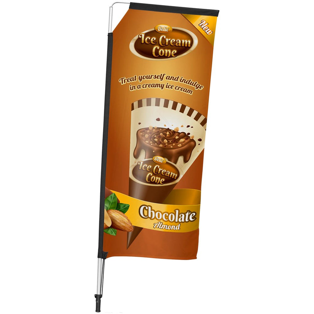 Legend 2M Sublimated Telescopic Double-Sided Flying Banner - 1 complete unit