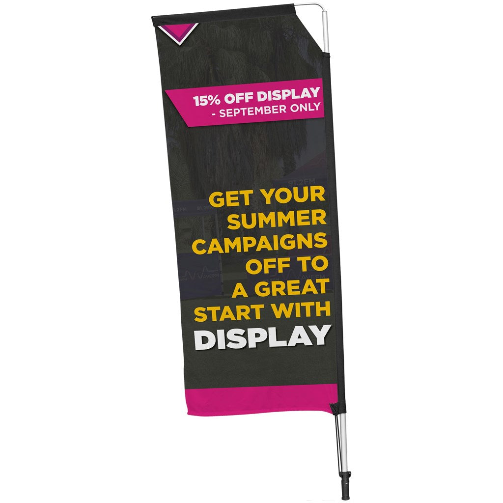 Legend 2M Sublimated Telescopic Double-Sided Flying Banner - 1 complete unit