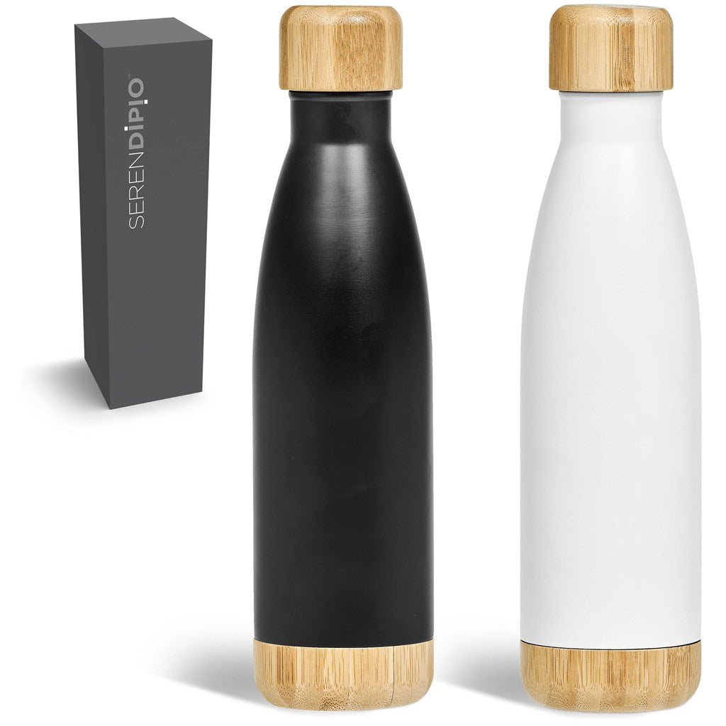 Serendipio Heritage Stainless Steel & Bamboo Vacuum Water Bottle – 500ml