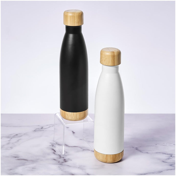 Serendipio Heritage Stainless Steel & Bamboo Vacuum Water Bottle – 500ml