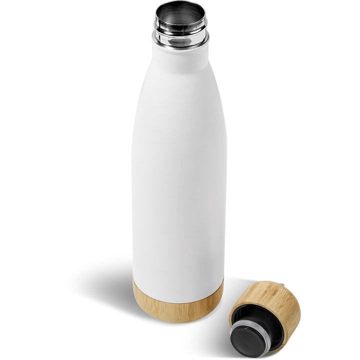 Serendipio Heritage Stainless Steel & Bamboo Vacuum Water Bottle – 500ml