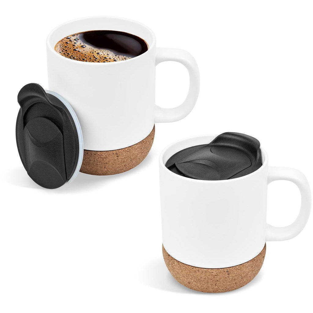 Serendipio Sienna Cork & Ceramic Sublimation Coffee Mug - 340ml | Custom branded | Just Brand 