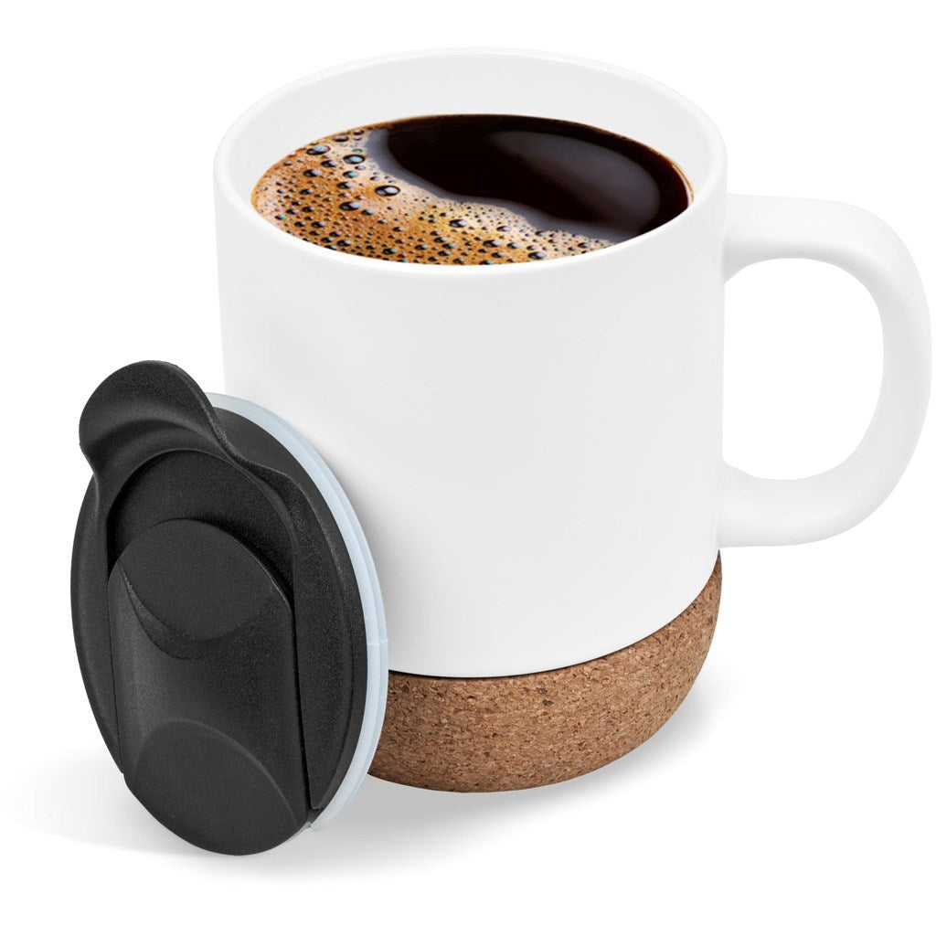 Serendipio Sienna Cork & Ceramic Sublimation Coffee Mug - 340ml | Custom branded | Just Brand 