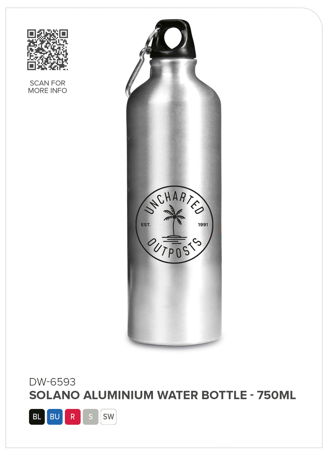 Altitude Solano Aluminium Water Bottle - 750ml