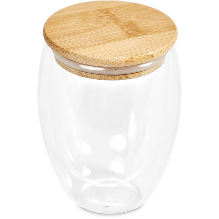 Okiyo Moco Glass & Bamboo Double-Wall Cup - 350ml