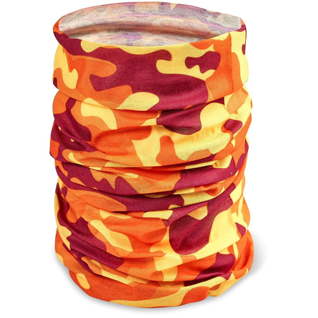 Kids Camo Flexi Tubular Bandana - Orange