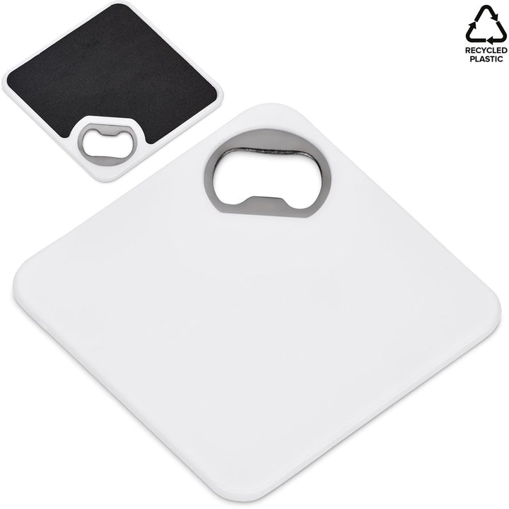 Altitude Sela Recycled Plastic Bottle Opener Coaster | Custom Branded & Personalised Executive Corporate Gift | Just Brand