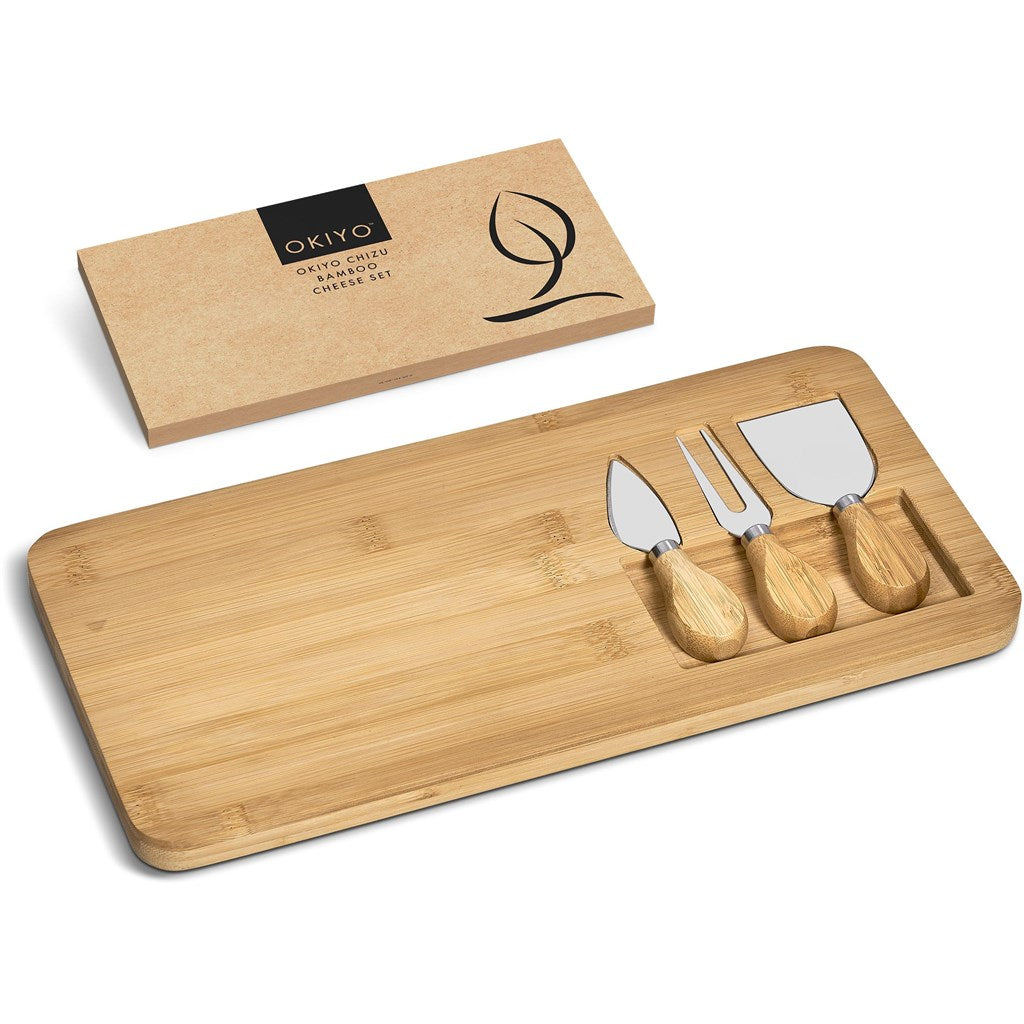 Okiyo Chizu Bamboo Cheese Board Set | Custom Branded & Personalised Executive Corporate Gift | Just Brand