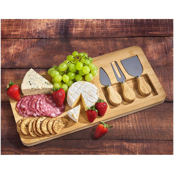 Okiyo Chizu Bamboo Cheese Board Set | Custom Branded & Personalised Executive Corporate Gift | Just Brand