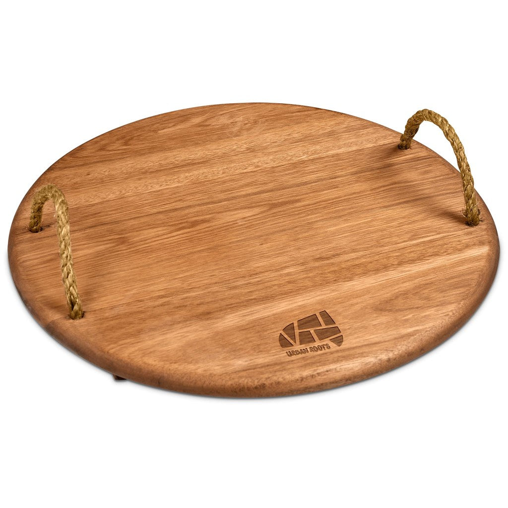 Okiyo Homegrown Medium Round Hardwood Food Platter | Custom Branded & Personalised Executive Corporate Gift | Just Brand