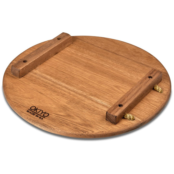 Okiyo Homegrown Medium Round Hardwood Food Platter | Custom Branded & Personalised Executive Corporate Gift | Just Brand