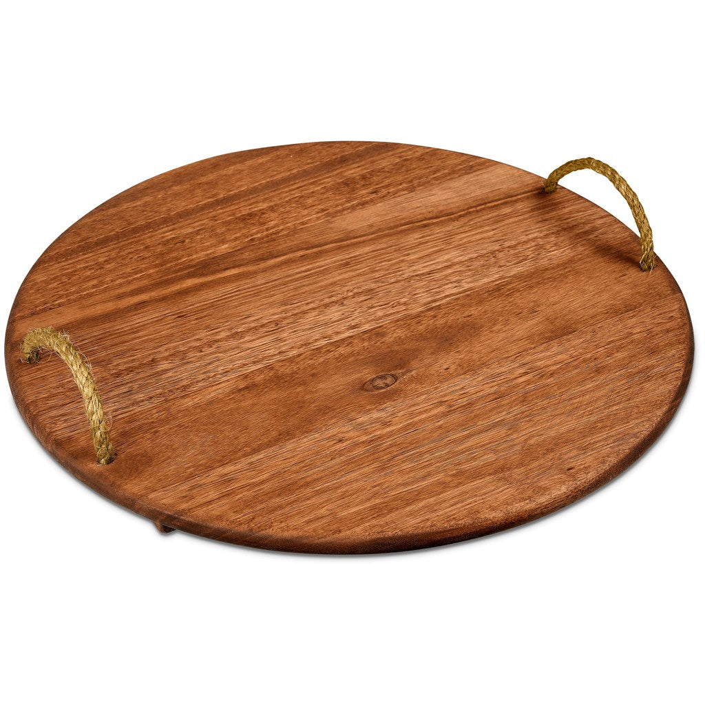 Okiyo Homegrown Large Round Hardwood Food Platter | Custom Branded & Personalised Executive Corporate Gift | Just Brand