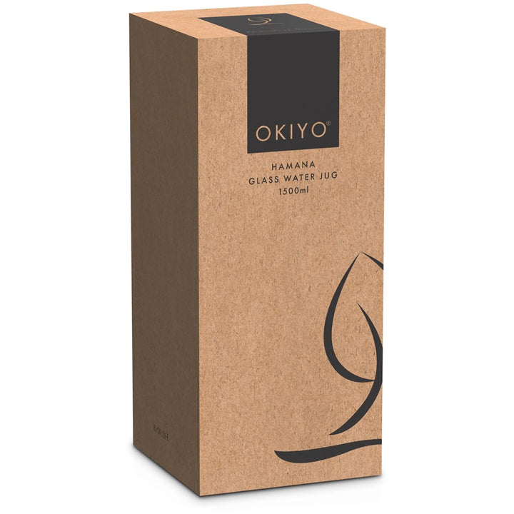 Okiyo Hamana Glass & Bamboo Water Jug - 1.5 Litre