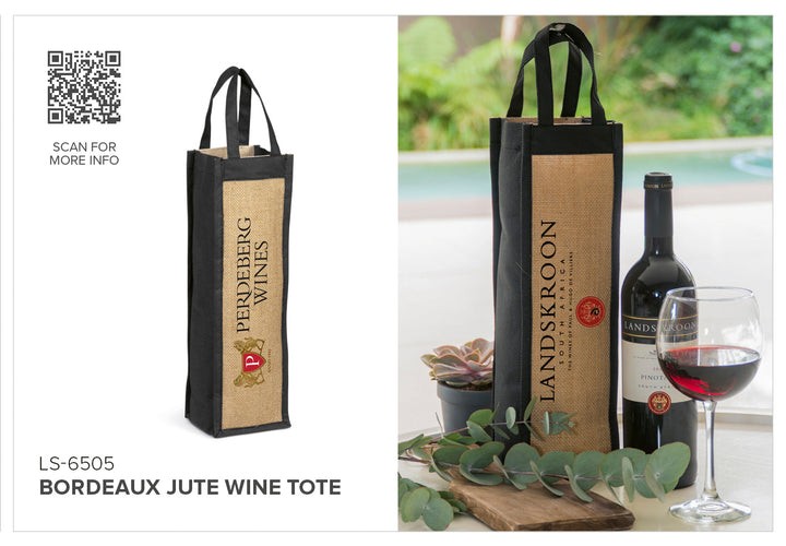 Bordeaux Jute Wine Tote