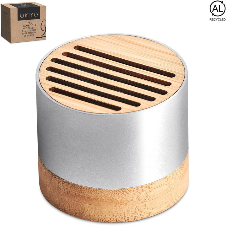 Okiyo Utau Bamboo & Recycled Aluminium Bluetooth Speaker