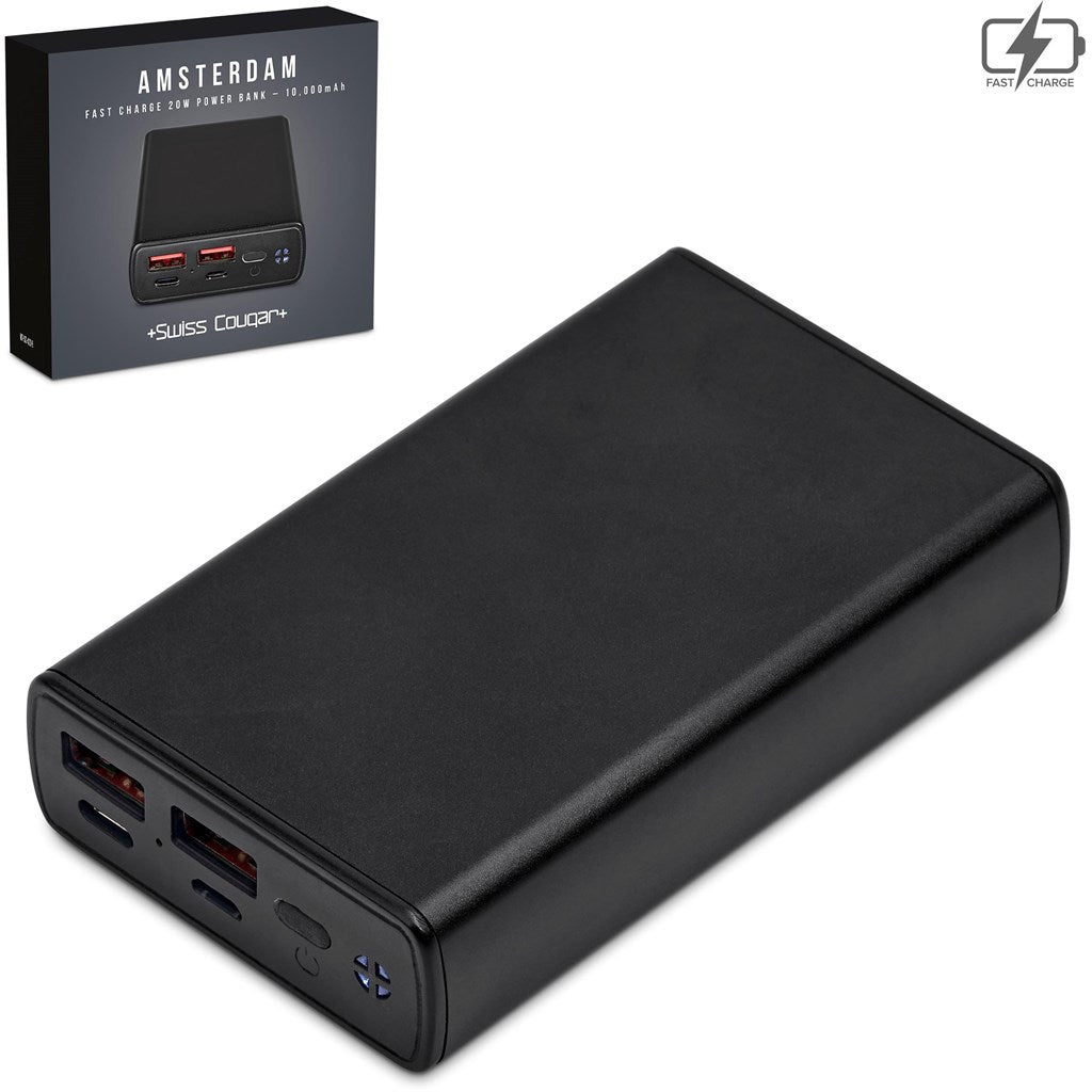 Swiss Cougar Amsterdam Fast Charge 20W Power Bank – 10 000mAh