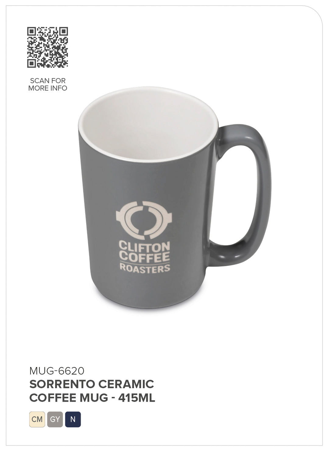 Sorrento Ceramic Coffee Mug - 415ml | Custom branded mugs | Just Brand