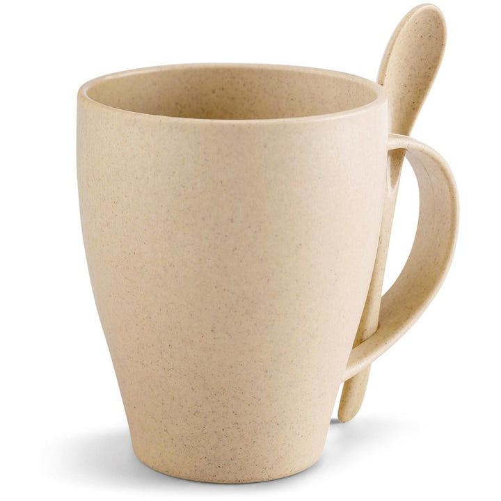 Okiyo Kawai Wheat Straw Mug & Spoon - 350ml