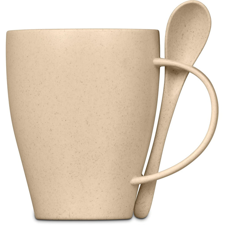 Okiyo Kawai Wheat Straw Mug & Spoon - 350ml