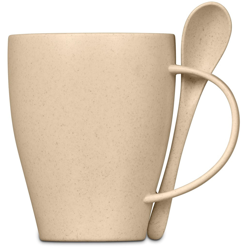 Okiyo Kawai Wheat Straw Mug & Spoon - 350ml