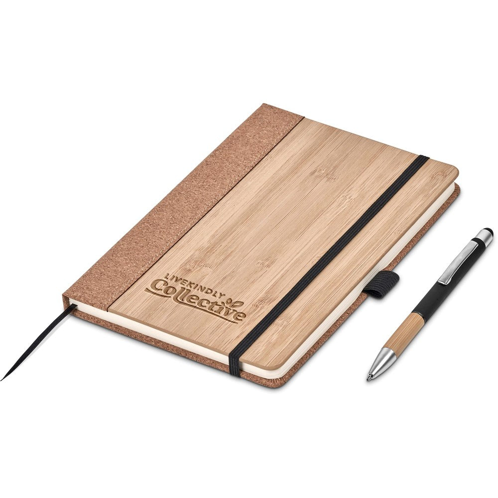 Okiyo Eri Bamboo & Cork Notebook & Pen Set