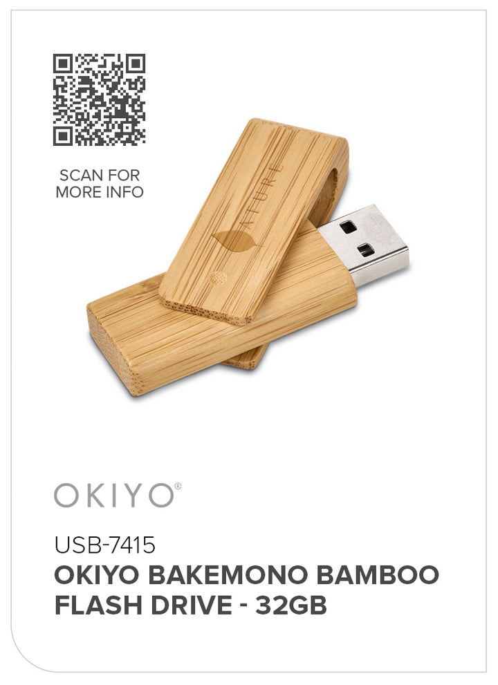 Okiyo Bakemono Bamboo Flash Drive - 32GB