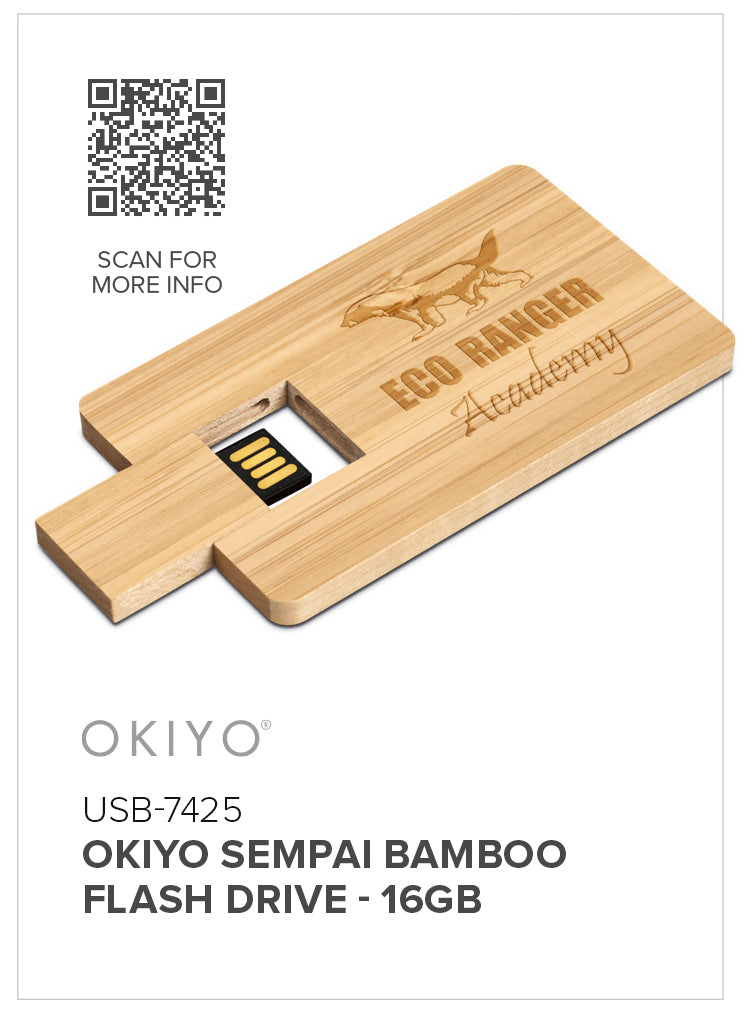 Okiyo Sempai Bamboo Flash Drive - 16GB