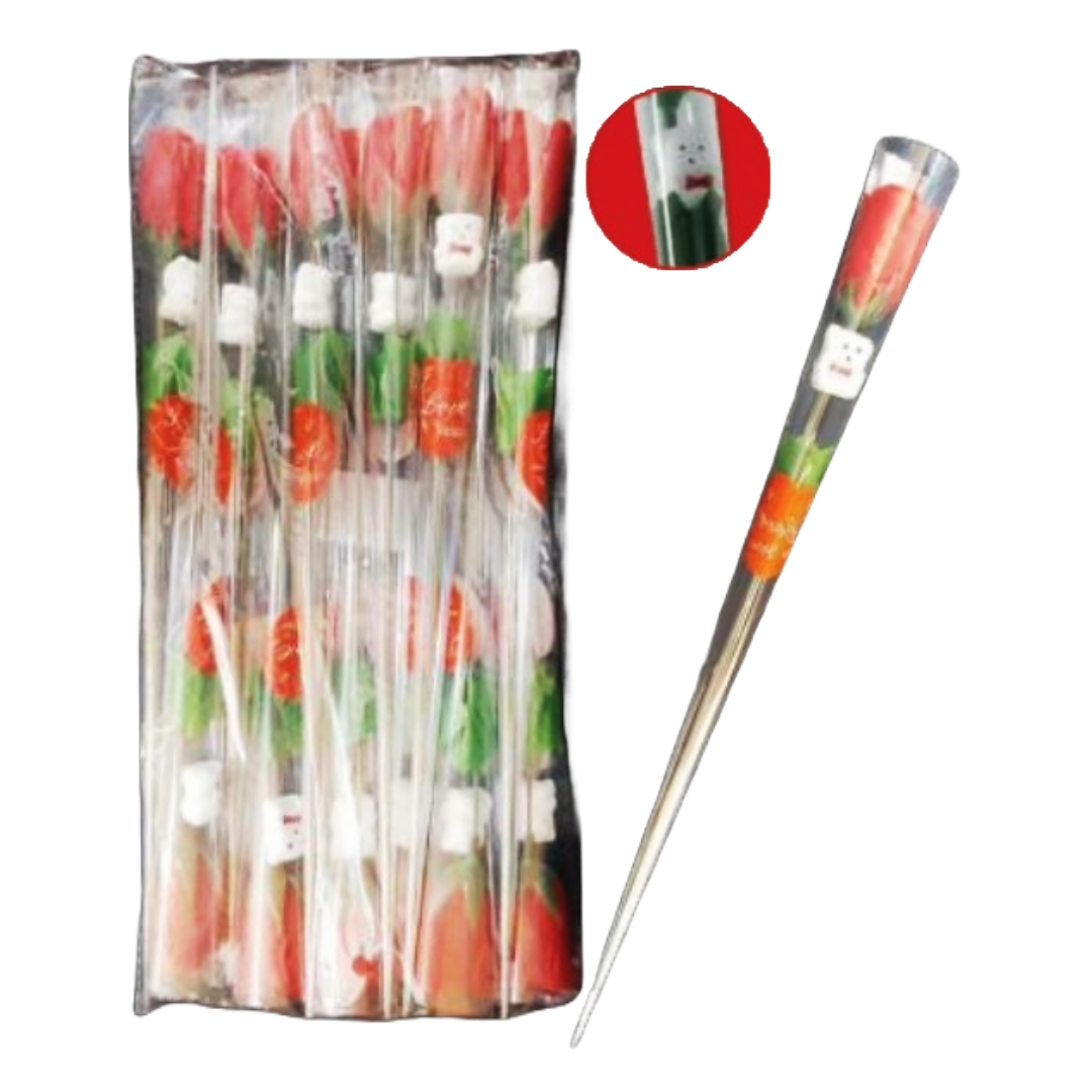 Red Rose Pack of 12 with White Bear in Sleeve (38cm Long)-Gifting Occasions-corporate valentines day gifts | valentine's day gifts for employees