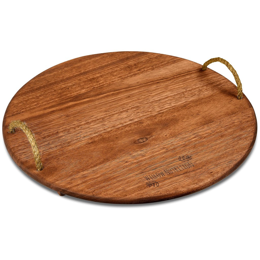 Okiyo Homegrown Large Round Hardwood Food Platter | Custom Branded & Personalised Executive Corporate Gift | Just Brand