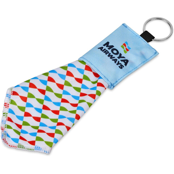 Hoppla Aquila Polyester Keyring Pouch with Cleaning Cloth | Custom Branded & Personalised Corporate Gifts | Just Brand